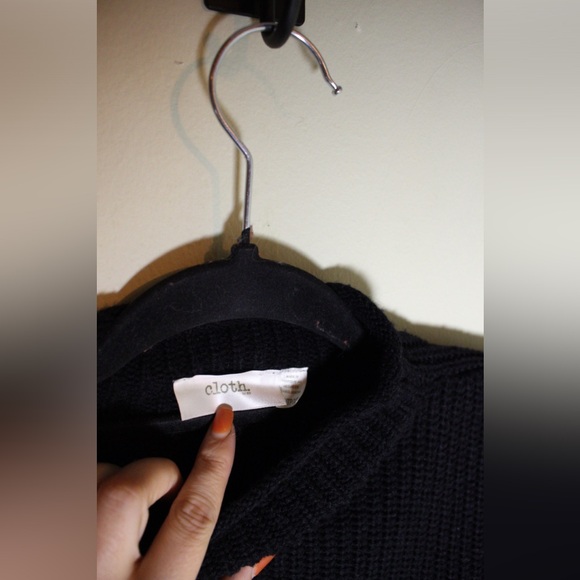 Cloth. by RD Black Knit Mid Neck Long Sweater Size XS - Picture 4 of 8
